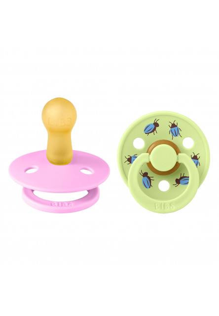BIBS STUDIO Colour Beetle cumlíky z prírodného kaučuku 2ks - veľkosť 1 (Ballet / Matcha)