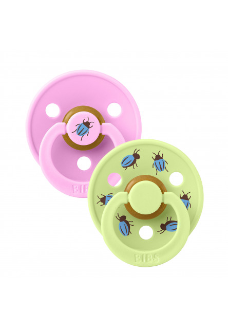 BIBS STUDIO Colour Beetle cumlíky z prírodného kaučuku 2ks - veľkosť 2 (Ballet / Matcha)