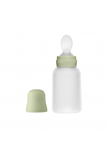 BIBS Squeeze silikónová kapsička s lyžičkou (Sage)