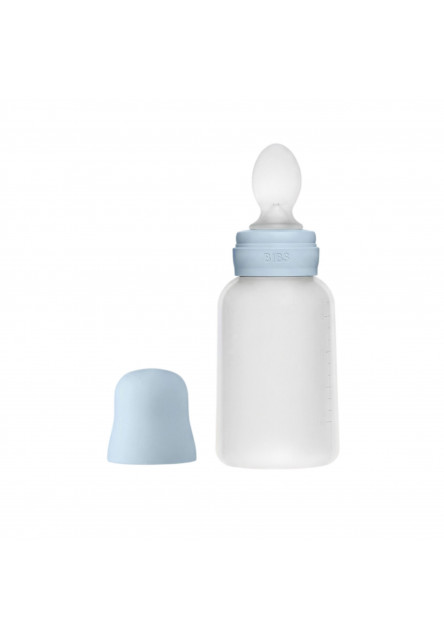 BIBS Squeeze silikónová kapsička s lyžičkou (Baby Blue)