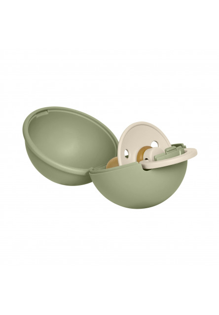 BIBS krabička Mini a Colour cumlík - veľkosť 2 (Ivory & Sage)