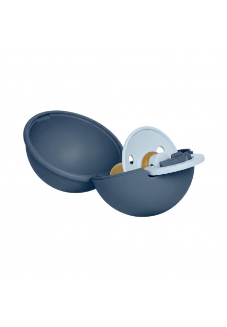 BIBS krabička Mini a Colour cumlík - veľkosť 2 (Baby Blue & Steel Blue)