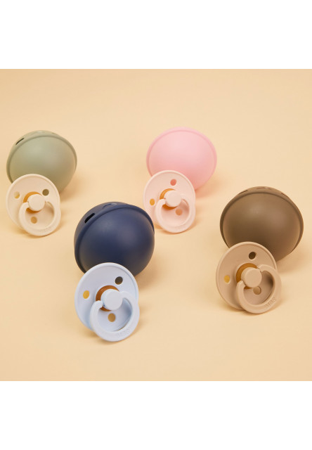 BIBS krabička Mini a Colour cumlík - veľkosť 2 (Baby Blue & Steel Blue)