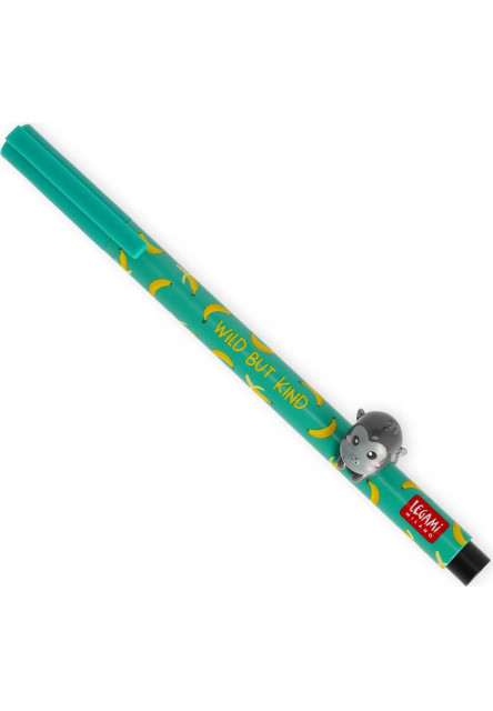 Gélové pero Legami Lovely Friends Gel Pen With Animal Decoration 0,5 mm Black Ink - Gorilla