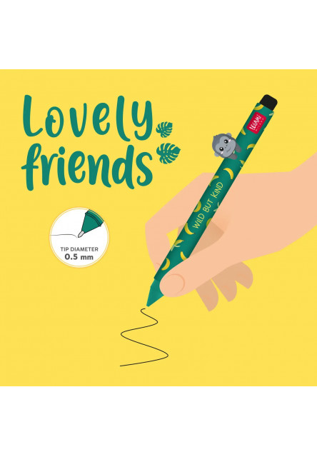 Gélové pero Legami Lovely Friends Gel Pen With Animal Decoration 0,5 mm Black Ink - Gorilla