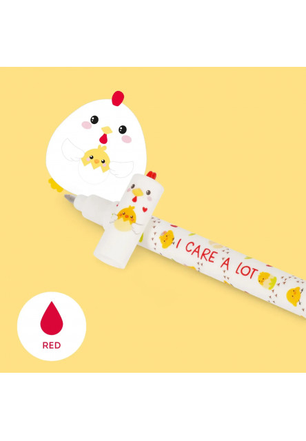 Gumovacie pero Legami Erasable Gel Pen - Hen - 0,7 mm - Red Ink