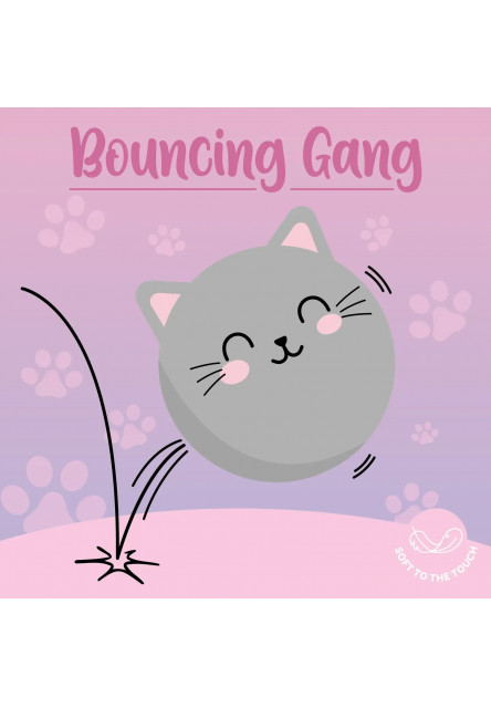 Plyšová skákacia loptička Legami Bouncing Gang Bouncy Ball - Kitty