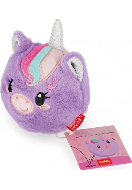 Plyšová skákacia loptička Legami Bouncing Gang Bouncy Ball - Unicorn