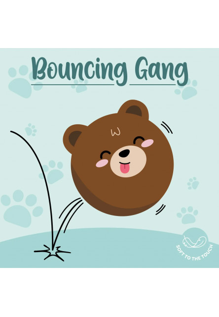 Plyšová skákacia loptička Legami Bouncing Gang Bouncy Ball - Teddy Bear