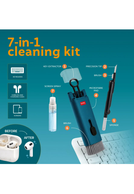 Čistiaca sada Legami 7-in-1 Cleaning Kit - Petrol