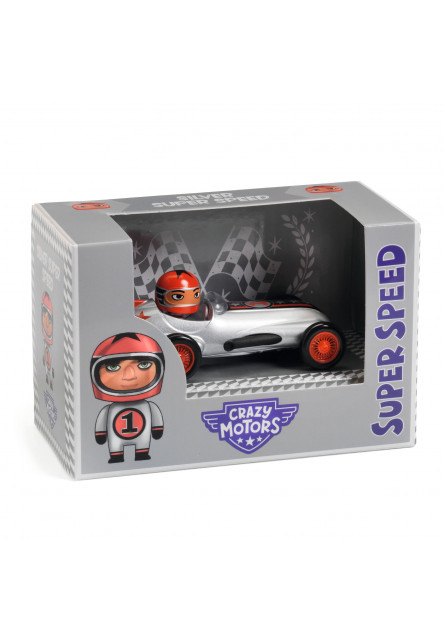 Kovové autíčko Crazy Motors Silver Super Speed