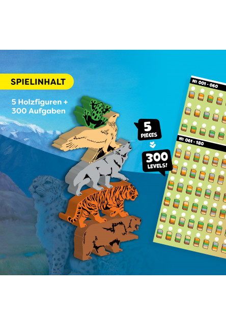 Dynamická zábavná hra Stacking Challenge NATURE 5 figúrok 300 zadaní