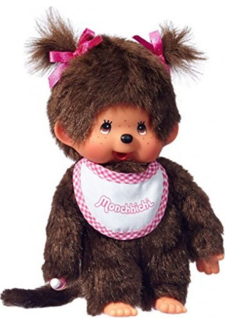 Monchhichi Mončiči dievča s podbradníkom 20 cm