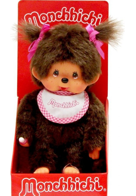 Monchhichi Mončiči dievča s podbradníkom 20 cm
