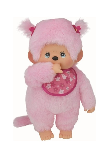 Monchhichi Mončiči dievča ružové s podbradníkom 45cm