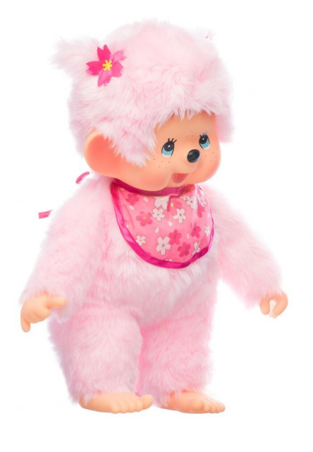 Monchhichi Mončiči dievča ružové s podbradníkom 45cm