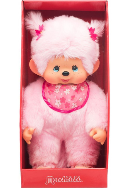 Monchhichi Mončiči dievča ružové s podbradníkom 45cm