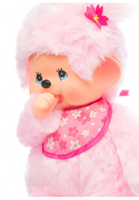 Monchhichi Mončiči dievča ružové s podbradníkom 45cm