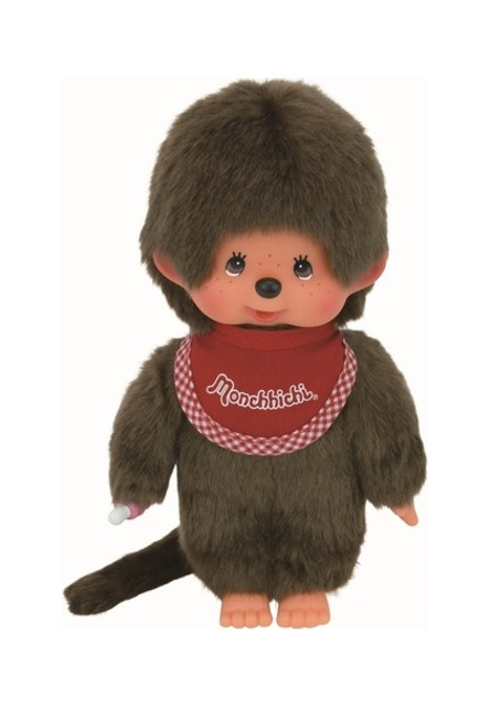 Monchhichi Mončiči chlapec s červeným podbradníkom 20cm