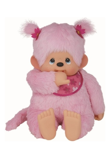 Monchhichi Mončiči dievča ružové s podbradníkom XL 80cm