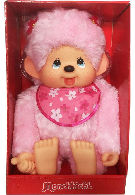 Monchhichi Mončiči dievča ružové s podbradníkom XL 80cm