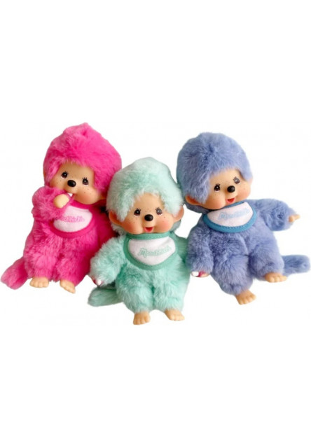 Monchhichi Mončiči colors (malinovo ružová, mätovo zelená, modrá) 14cm