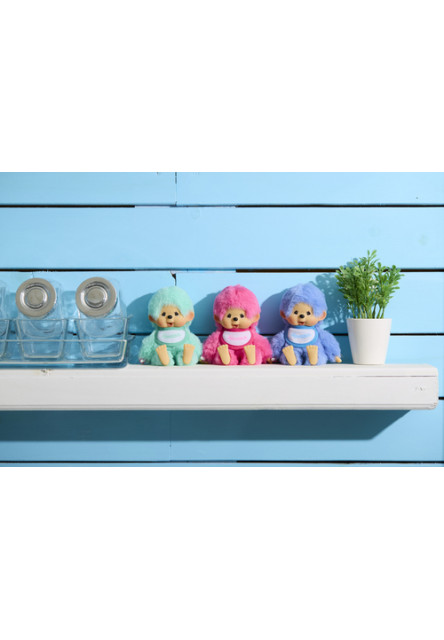 Monchhichi Mončiči colors (malinovo ružová, mätovo zelená, modrá) 14cm