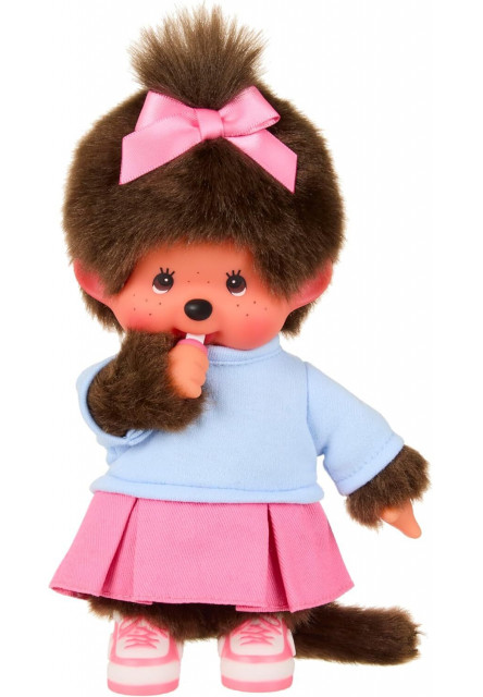 Monchhichi Mončiči dievča so sukňou a teniskami 20cm