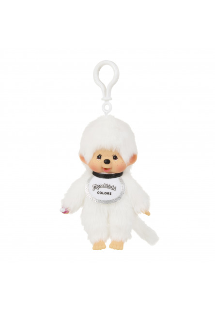 Monchhichi Mončiči colors biely chlapec s plastovým háčikom 14cm