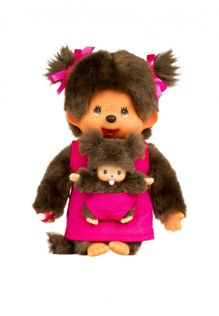 Monchhichi Mončiči mama s bábätkom ružová 20cm