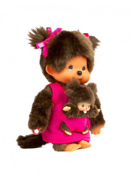 Monchhichi Mončiči mama s bábätkom ružová 20cm