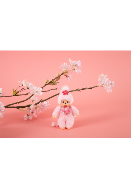 Monchhichi Mončiči dievča ružové kľúčenka 10cm