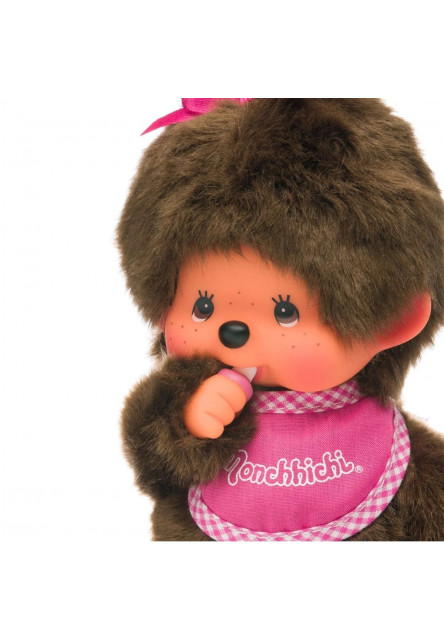 Monchhichi Mončiči dievča s ružovým podbradníkom 20cm