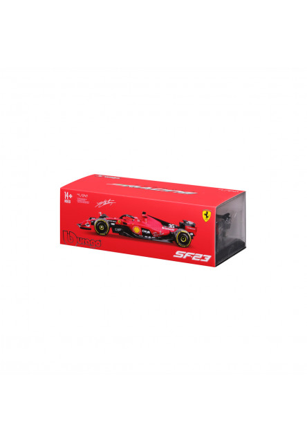 Bburago - FORMULA RACING, Ferrari SF-23 (2023) v dekoratívnej krabičke, 16# Charles Leclerc, 1:24