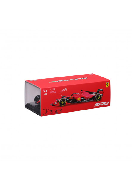 Bburago - FORMULA RACING, Ferrari SF-23 (2023) v dekoratívnej krabičke, 16# Charles Leclerc, 1:24