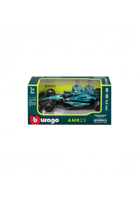 Bburago - RACE Formula F1, Team Aston Martin AMR23 (2023), #14 Fernando Alonso, 1:43
