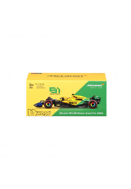 Bburago - RACE Formula F1, McLaren F1 Team MCL38 (2024), 81 O. Piastri - Senna Edition, 1:43