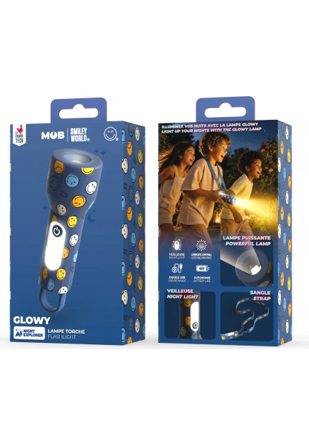 Detské svietidlo MOB Glowy Smiley Flashlight - modrá