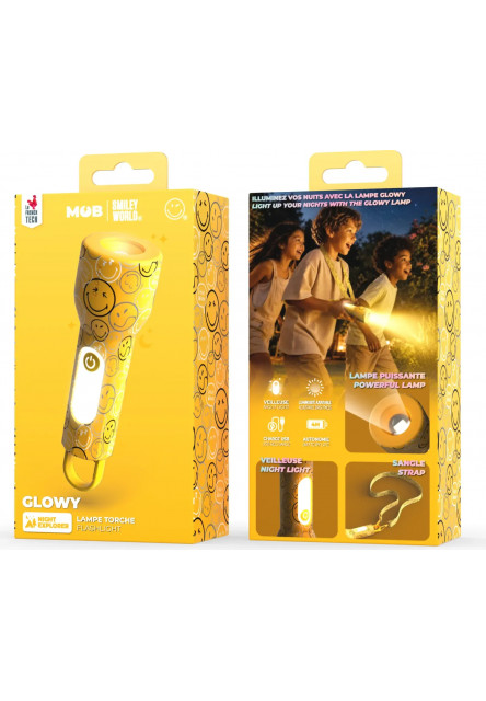 Detské svietidlo MOB Glowy Smiley Flashlight - žltá