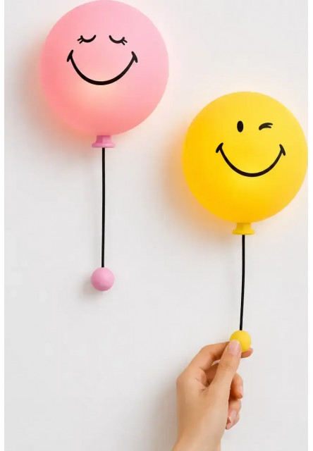 Detské nočné svetlo MOB Bubbly Light Smiley World - ružová