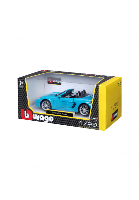 Bburago - Autá HOBBY, Plus, Porsche 718 Boxster, modrá, 1:24