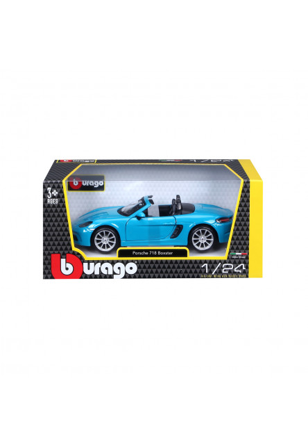 Bburago - Autá HOBBY, Plus, Porsche 718 Boxster, modrá, 1:24