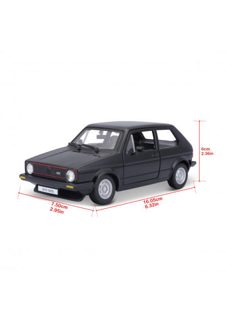 Bburago - Autá HOBBY, Volkswagen Golf Mk1 GTI (1979), čierna, 1:24