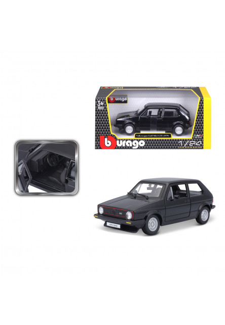 Bburago - Autá HOBBY, Volkswagen Golf Mk1 GTI (1979), čierna, 1:24