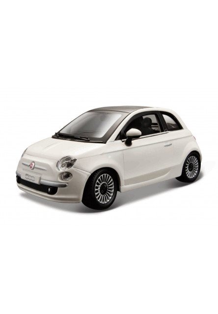 Bburago - Autá HOBBY, Fiat 500 (2007), biela, 1:24