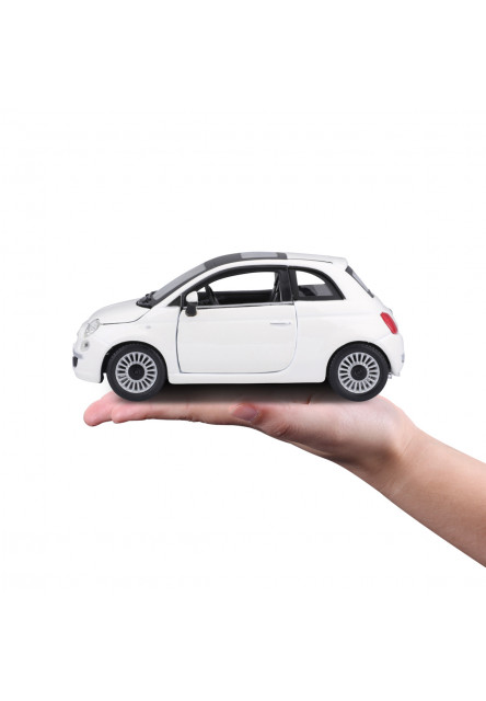 Bburago - Autá HOBBY, Fiat 500 (2007), biela, 1:24