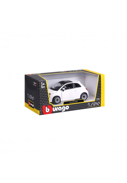 Bburago - Autá HOBBY, Fiat 500 (2007), biela, 1:24