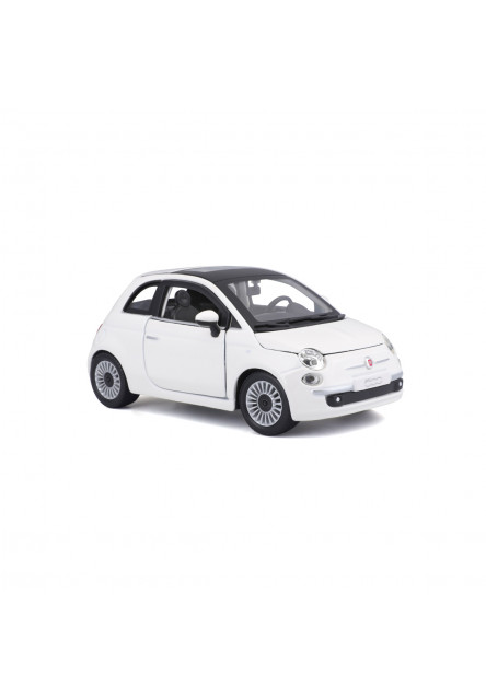 Bburago - Autá HOBBY, Fiat 500 (2007), biela, 1:24