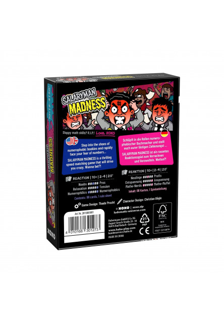 Kartová hra XOXO Salaryman Madness s japonskou a pop-art tematikou