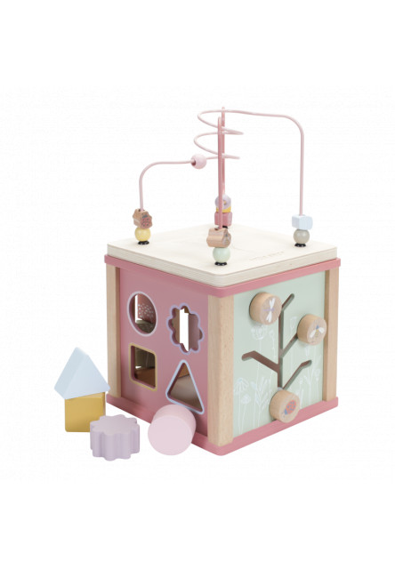 Kocka s aktivitami Pink Flowers Little Dutch